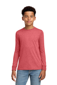 District Youth Perfect Tri Long Sleeve Tee DT132Y - Red Frost