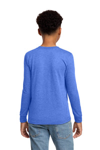 District Youth Perfect Tri Long Sleeve Tee DT132Y - Royal Frost Back