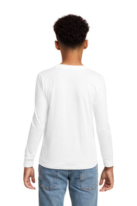District Youth Perfect Tri Long Sleeve Tee DT132Y - White Back