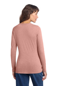 District Women's Perfect Tri Long Sleeve V-Neck Tee DT135 - Blush Frost Back