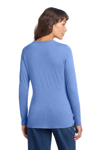 District Women's Perfect Tri Long Sleeve V-Neck Tee DT135 - Maritime Frost Back