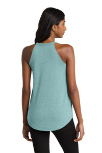 District   Women's Perfect Tri  Rocker Tank - Heathered Eucalyptus Blue Back