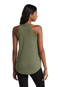 District   Women's Perfect Tri  Rocker Tank - Military Green Frost Back
