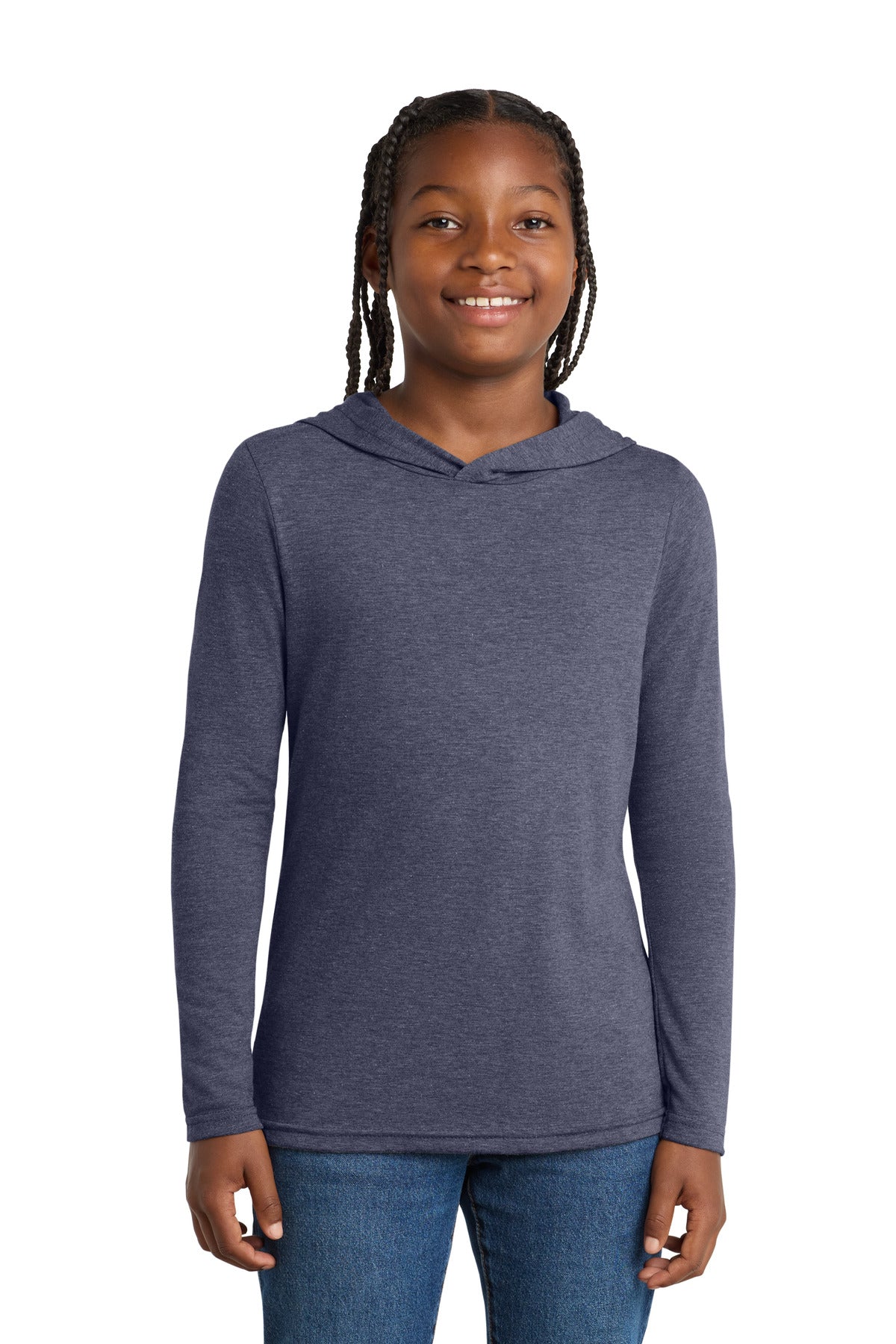 District  Youth Perfect Tri  Long Sleeve Hoodie DT139Y - Navy Frost