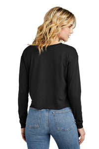 District Women's Perfect Tri Midi Long Sleeve Tee DT141 - Black Back