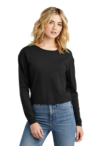 District Women's Perfect Tri Midi Long Sleeve Tee DT141 - Black