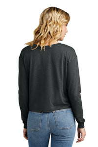 District Women's Perfect Tri Midi Long Sleeve Tee DT141 - Black Frost Back