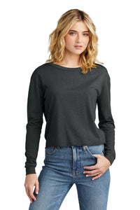 District Women's Perfect Tri Midi Long Sleeve Tee DT141 - Black Frost
