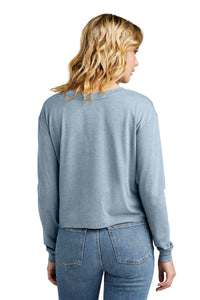 District Women's Perfect Tri Midi Long Sleeve Tee DT141 - Flint Blue Heather Back