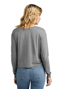 District Women's Perfect Tri Midi Long Sleeve Tee DT141 - Grey Frost Back