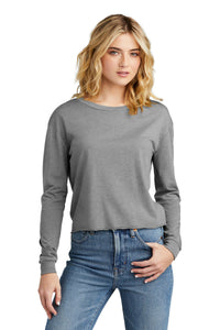 District Women's Perfect Tri Midi Long Sleeve Tee DT141 - Grey Frost