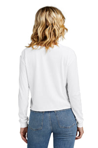 District Women's Perfect Tri Midi Long Sleeve Tee DT141 - White Back