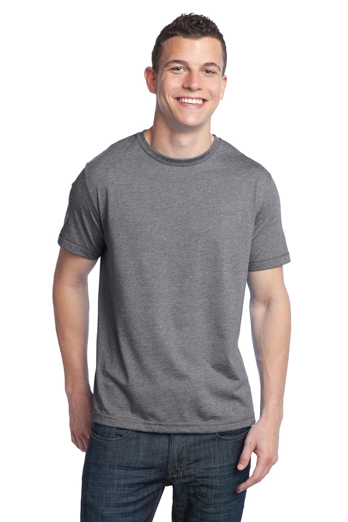 DISCONTINUED District - Young Mens Tri-Blend Crewneck Tee - Grey Heather