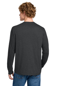 District Perfect Tri Long Sleeve Henley DT145 - Black Frost Back