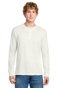 District Perfect Tri Long Sleeve Henley DT145 - Natural