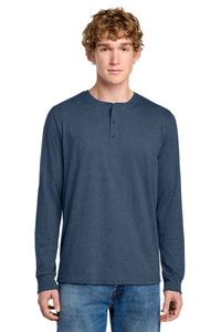 District Perfect Tri Long Sleeve Henley DT145 - Navy Frost