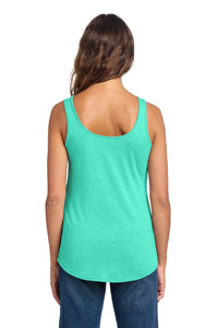 District Women's Perfect Tri Relaxed Tank DT151 - Aqua Heather Back