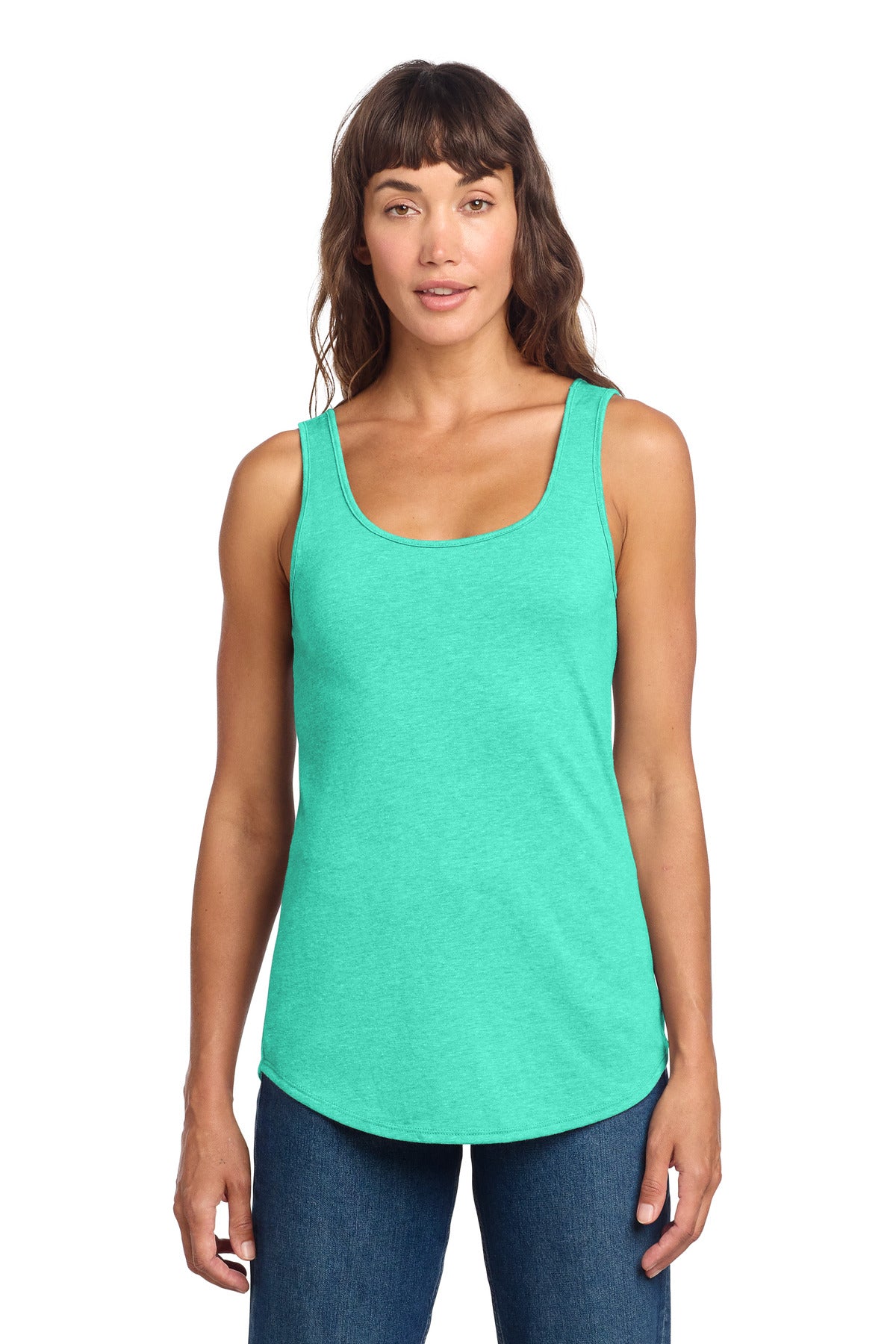 District Women's Perfect Tri Relaxed Tank DT151 - Aqua Heather