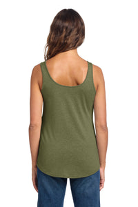 District Women's Perfect Tri Relaxed Tank DT151 - Military Green Frost Back