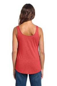 District Women's Perfect Tri Relaxed Tank DT151 - Red Frost Back