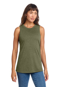 District Women's Perfect Tri Muscle Tank DT153 - Military Green Frost