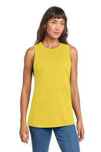 District Women's Perfect Tri Muscle Tank DT153 - Ochre Yellow Heather