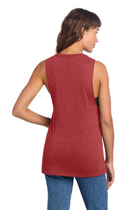 District Women's Perfect Tri Muscle Tank DT153 - Red Frost Back