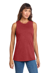 District Women's Perfect Tri Muscle Tank DT153 - Red Frost