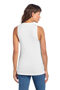District Women's Perfect Tri Muscle Tank DT153 - White Back