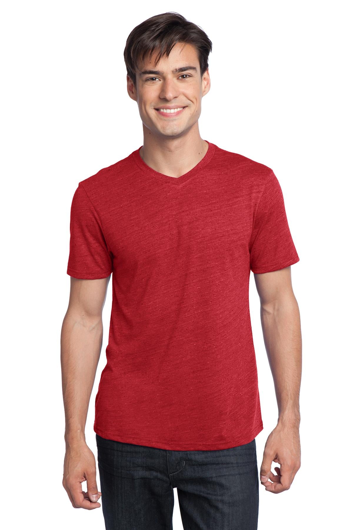 DISCONTINUED District - Young Mens Textured Notch Crew Tee - New Red