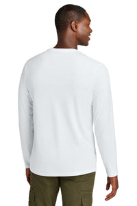 District Perfect Weight CVC Long Sleeve Tee DT185 - Bright White Back