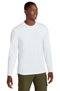 District Perfect Weight CVC Long Sleeve Tee DT185 - Bright White