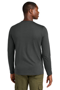 District Perfect Weight CVC Long Sleeve Tee DT185 - Charcoal Back