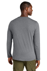 District Perfect Weight CVC Long Sleeve Tee DT185 - Graphite Heather Back