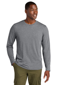 District Perfect Weight CVC Long Sleeve Tee DT185 - Graphite Heather