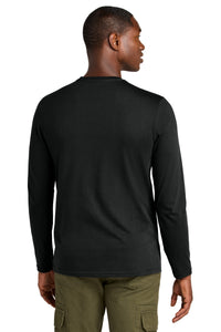 District Perfect Weight CVC Long Sleeve Tee DT185 - Jet Black Back