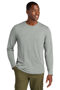 District Perfect Weight CVC Long Sleeve Tee DT185 - Light Heather Grey
