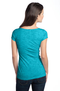 DISCONTINUED District - Juniors Extreme Heather V-Neck Tee DT2001 - Aquamarine Back