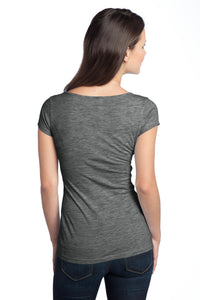 DISCONTINUED District - Juniors Extreme Heather V-Neck Tee DT2001 - Magnet Grey Back