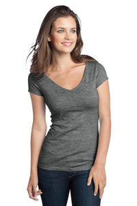 DISCONTINUED District - Juniors Extreme Heather V-Neck Tee DT2001 - Magnet Grey