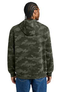 District Wash Camo Fleece Hoodie DT2200C - Olive Drab Green Back