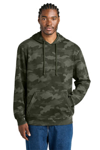 District Wash Camo Fleece Hoodie DT2200C - Olive Drab Green