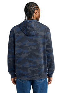 District Wash Camo Fleece Hoodie DT2200C - True Navy Back