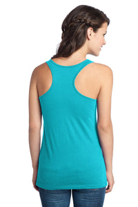 DISCONTINUED District - Juniors 60/40 Racerback Tank - Aqua Ice Back
