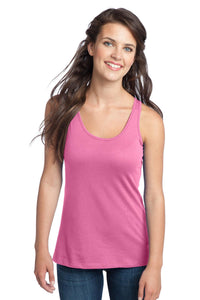 DISCONTINUED District - Juniors 60/40 Racerback Tank - Neon Pink