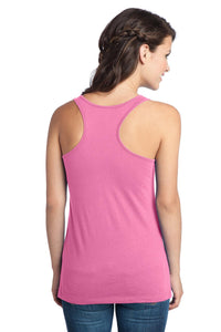 DISCONTINUED District - Juniors 60/40 Racerback Tank - Neon Pink Back