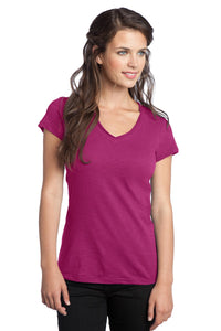 DISCONTINUED District Juniors Slub V-Neck Tee - Bright Berry
