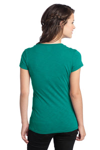 DISCONTINUED District Juniors Slub V-Neck Tee - Jade Back