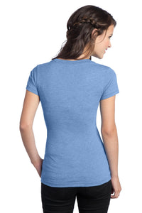 DISCONTINUED District Juniors Tri-Blend V-Neck Tee - Maritime Heather Back