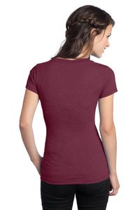 DISCONTINUED District Juniors Tri-Blend V-Neck Tee - Maroon Heather Back